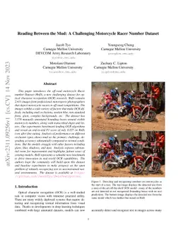 Reading Between the Mud: A Challenging Motorcycle Racer Number Dataset