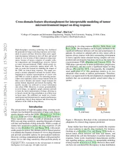 Cross-domain feature disentanglement for interpretable modeling of tumor
  microenvironment impact on drug response