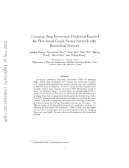 Emerging Drug Interaction Prediction Enabled by Flow-based Graph Neural
  Network with Biomedical Network