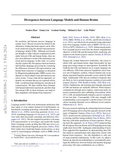 Divergences between Language Models and Human Brains