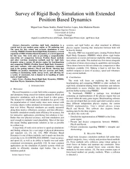 Survey of Rigid Body Simulation with Extended Position Based Dynamics