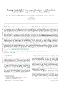 Nothing Stands Still: A Spatiotemporal Benchmark on 3D Point Cloud Registration Under Large Geometric and Temporal Change