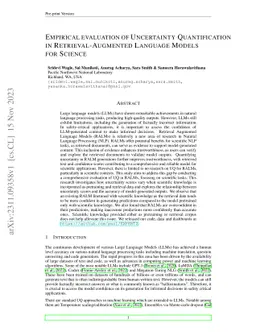 Empirical evaluation of Uncertainty Quantification in
  Retrieval-Augmented Language Models for Science