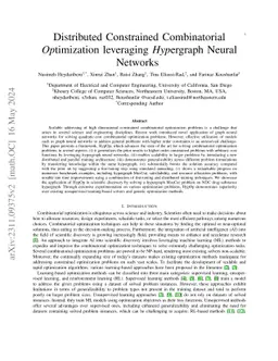 Distributed Constrained Combinatorial Optimization leveraging Hypergraph
  Neural Networks