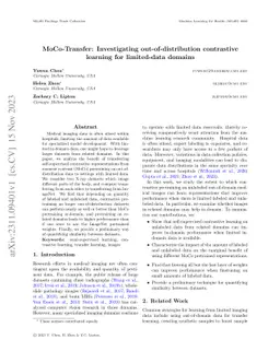 MoCo-Transfer: Investigating out-of-distribution contrastive learning
  for limited-data domains