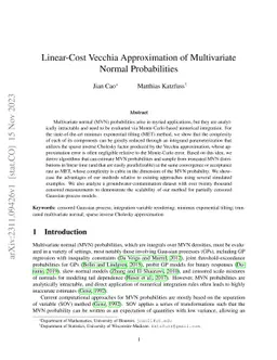 Linear-Cost Vecchia Approximation of Multivariate Normal Probabilities