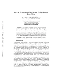 On the Relevance of Blockchain Evaluations on Bare Metal