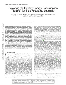 Exploring the Privacy-Energy Consumption Tradeoff for Split Federated
  Learning