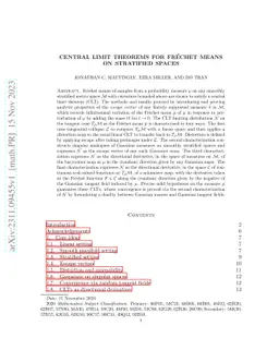 Central limit theorems for Fréchet means on stratified spaces
