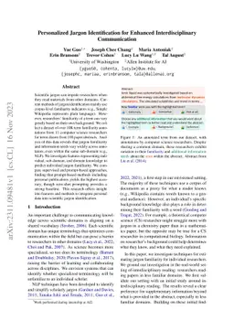 Personalized Jargon Identification for Enhanced Interdisciplinary
  Communication