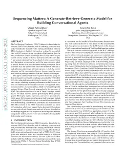 Sequencing Matters: A Generate-Retrieve-Generate Model for Building
  Conversational Agents