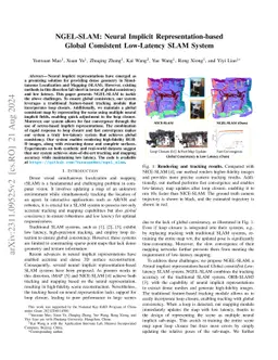 NGEL-SLAM: Neural Implicit Representation-based Global Consistent
  Low-Latency SLAM System
