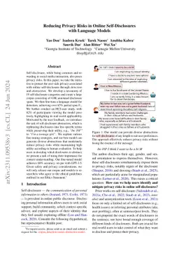 Reducing Privacy Risks in Online Self-Disclosures with Language Models