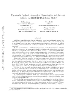 Universally Optimal Information Dissemination and Shortest Paths in the
  HYBRID Distributed Model