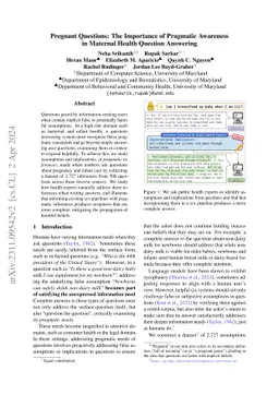 Pregnant Questions: The Importance of Pragmatic Awareness in Maternal
  Health Question Answering