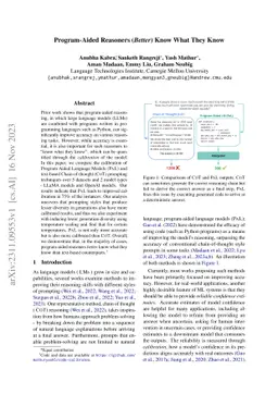 Program-Aided Reasoners (better) Know What They Know