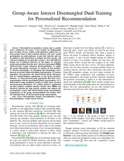 Group-Aware Interest Disentangled Dual-Training for Personalized
  Recommendation