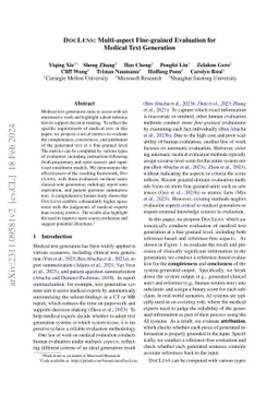 DocLens: Multi-aspect Fine-grained Evaluation for Medical Text
  Generation