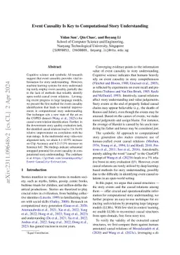 Event Causality Is Key to Computational Story Understanding