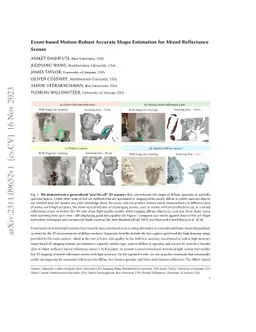 Event-based Motion-Robust Accurate Shape Estimation for Mixed Reflectance Scenes