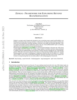 Zenkai -- Framework For Exploring Beyond Backpropagation