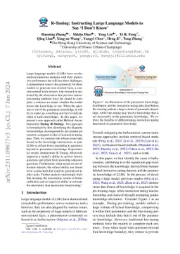 R-Tuning: Instructing Large Language Models to Say `I Don't Know'
