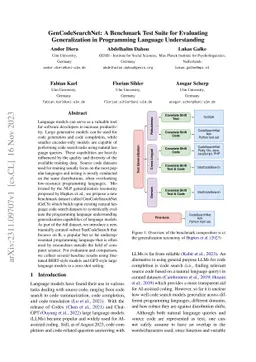 GenCodeSearchNet: A Benchmark Test Suite for Evaluating Generalization
  in Programming Language Understanding