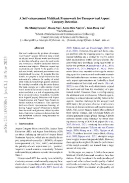A Self-enhancement Multitask Framework for Unsupervised Aspect Category
  Detection