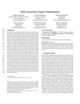 GEO: Generative Engine Optimization