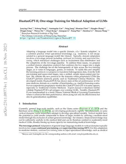 HuatuoGPT-II, One-stage Training for Medical Adaption of LLMs