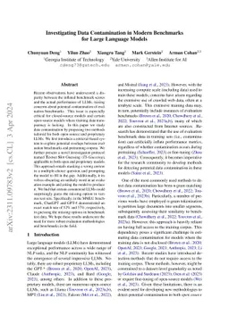 Investigating Data Contamination in Modern Benchmarks for Large Language
  Models