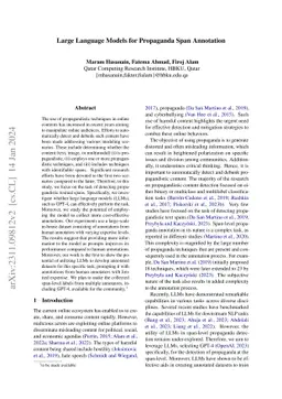 Large Language Models for Propaganda Span Annotation