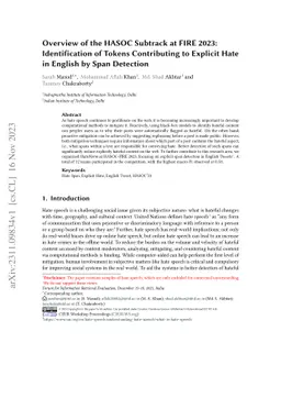 Overview of the HASOC Subtrack at FIRE 2023: Identification of Tokens
  Contributing to Explicit Hate in English by Span Detection