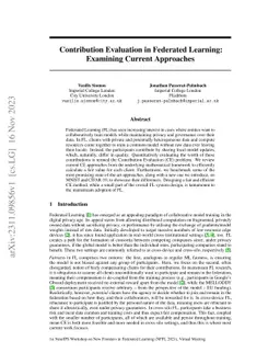 Contribution Evaluation in Federated Learning: Examining Current
  Approaches