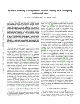 Dynamic modeling of wing-assisted inclined running with a morphing
  multi-modal robot