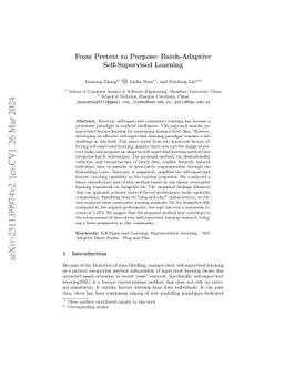 From Pretext to Purpose: Batch-Adaptive Self-Supervised Learning