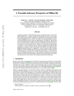 A Tractable Inference Perspective of Offline RL