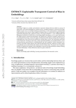 EXTRACT: Explainable Transparent Control of Bias in Embeddings