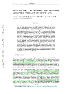 Neuroformer: Multimodal and Multitask Generative Pretraining for Brain
  Data