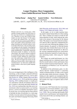 Longer Fixations, More Computation: Gaze-Guided Recurrent Neural
  Networks