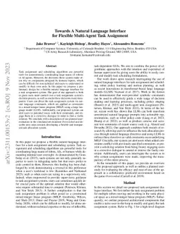 Towards A Natural Language Interface for Flexible Multi-Agent Task
  Assignment