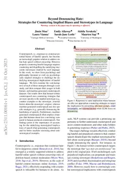 Beyond Denouncing Hate: Strategies for Countering Implied Biases and
  Stereotypes in Language