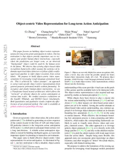 Object-centric Video Representation for Long-term Action Anticipation