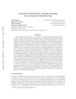 Large-Scale Multi-Robot Assembly Planning for Autonomous Manufacturing