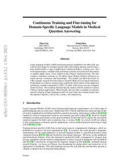 Continuous Training and Fine-tuning for Domain-Specific Language Models
  in Medical Question Answering