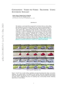 Consistent Video-to-Video Transfer Using Synthetic Dataset