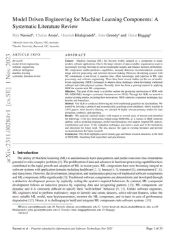 Model-driven Engineering for Machine Learning Components: A Systematic
  Literature Review