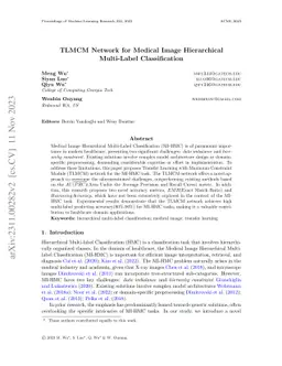 TLMCM Network for Medical Image Hierarchical Multi-Label Classification