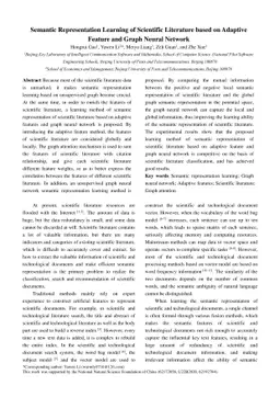 Semantic Representation Learning of Scientific Literature based on
  Adaptive Feature and Graph Neural Network