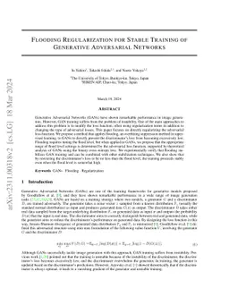 Flooding Regularization for Stable Training of Generative Adversarial
  Networks